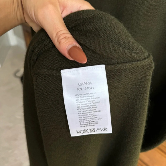 CAARA Wool Angora Maxi Dress in Olive - Picture 6 of 9